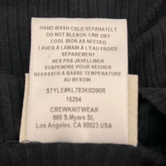 h.i.p. Crew Knit Wear   Black Lightweight Sweater   Sz S - Picture 4 of 4